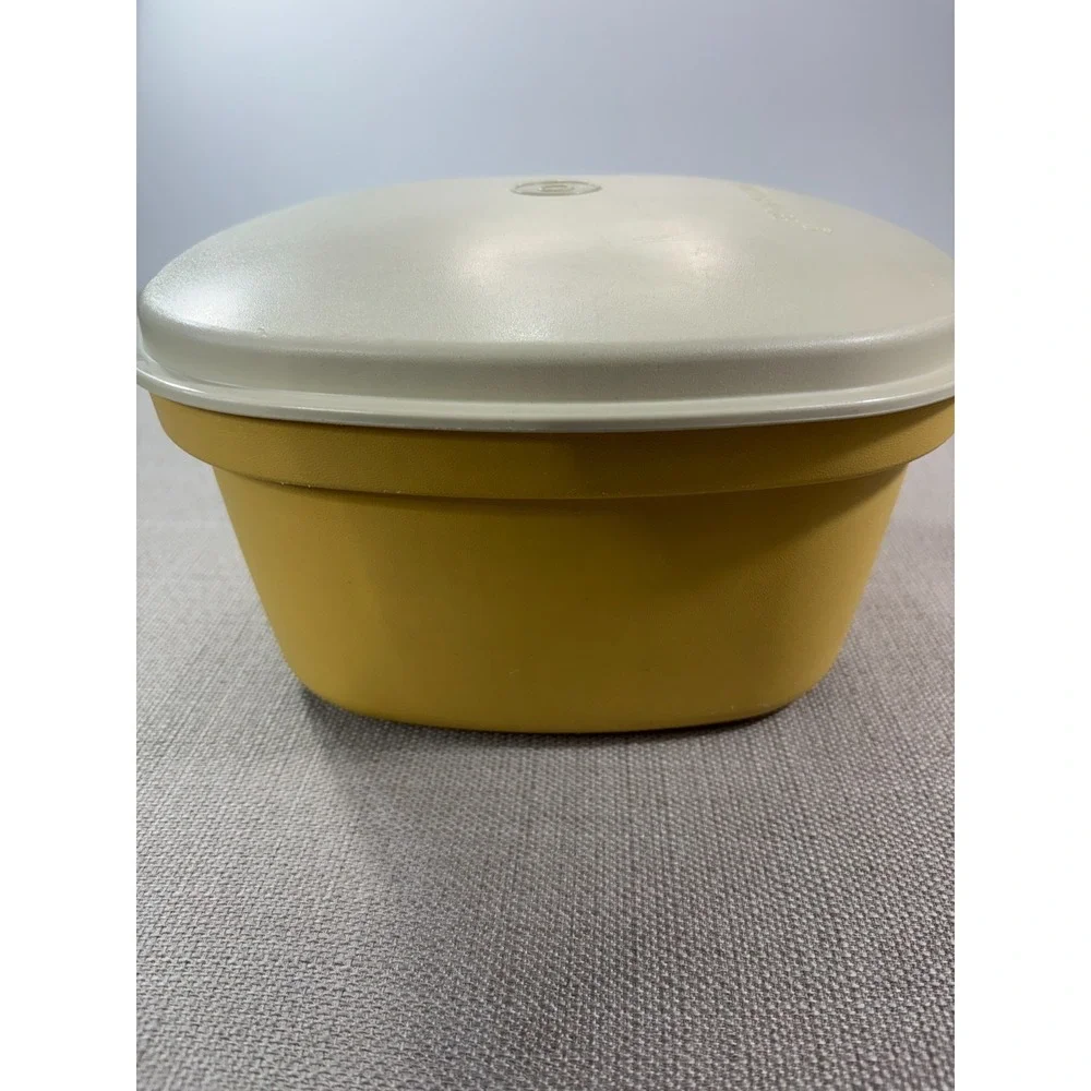 Vintage Tupperware Large Vegetable Steamer Cooker 3 Piece Mustard